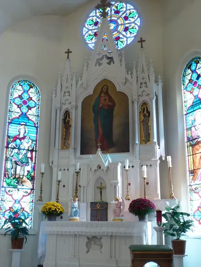 High altar and reredo.
