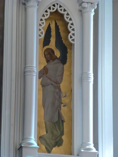 Angel painting in reredo.
