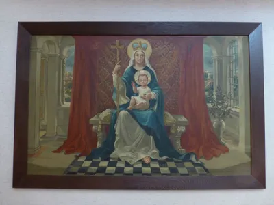 Painting of Our Lady with Christ child. Might be the painting from Mercy in Greece.
