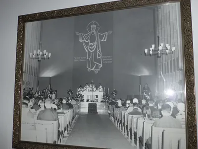 Mass in the present church, 1970.