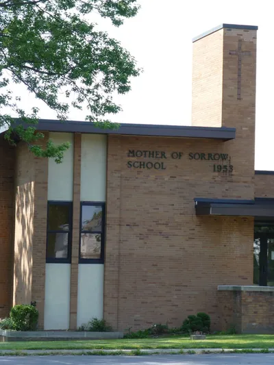 Front of former school.