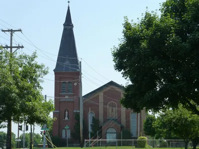 Original church seen from across the street.
