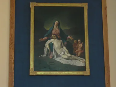 Mother of Sorrows painting, from old church.