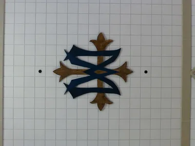 Crest on the ceiling.