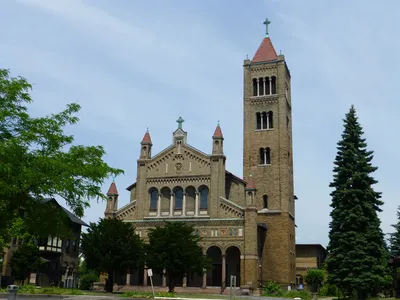 Front of church.