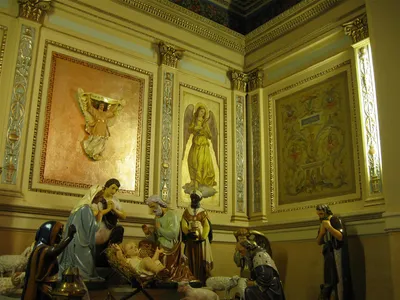 Artwork above side altar.