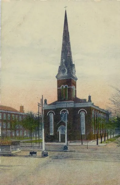 Postcard of former church. Source: Rochester public library local history division