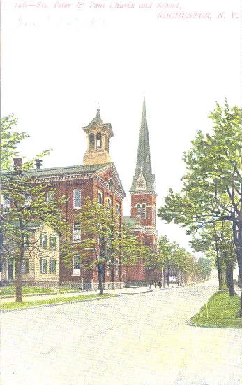 Postcard of former church, 1907. Source: Rochester public library local history division