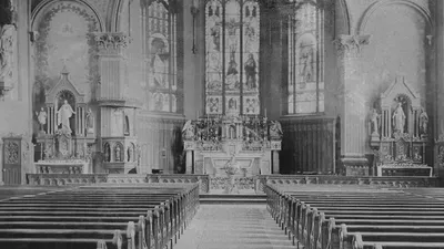 Interior photograph of former church