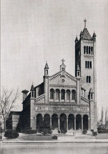 Exterior of church, 1939. Source: Catholic Courier Golden Jubilee Edition: 1889-1939
