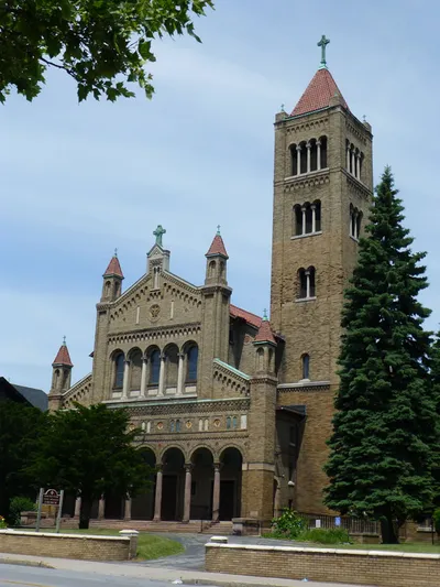 Front of church.