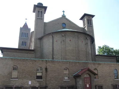 Back of church.