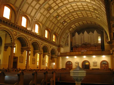 View of the church from front left corner.