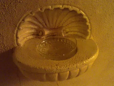 Holy water font.