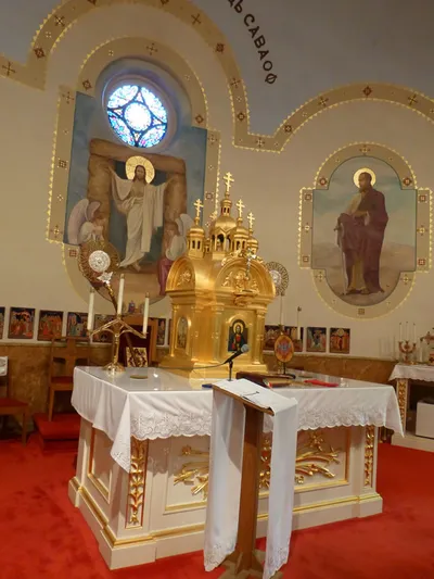 Altar and tabernacle.