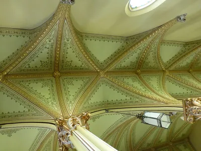 Intricate designs on the ceiling.