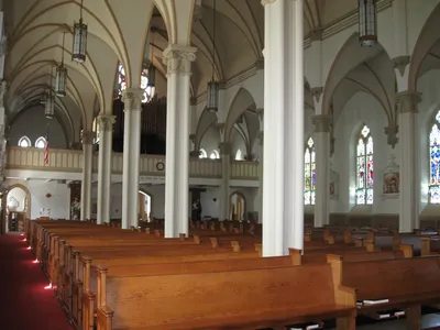 Church seen from front right corner.