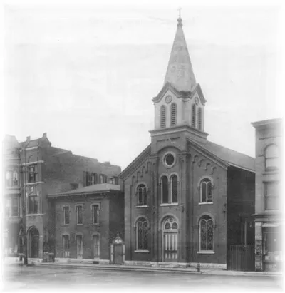 Exterior of second church on Water St. Source: Parish Web site