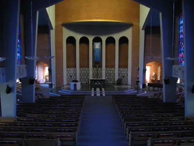 From choir loft.