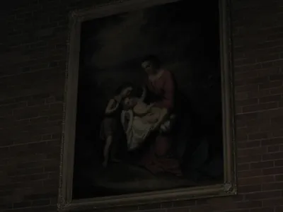Our Lady with Christ child painting.