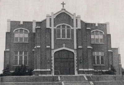 Exterior of former church, 1939. Source: Catholic Courier Golden Jubilee Edition: 1889-1939