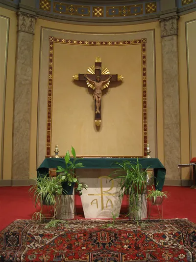 Altar and crucifix.
