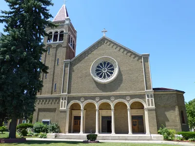 Front of the church.