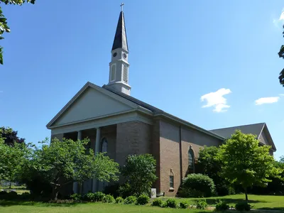 Exterior of church.