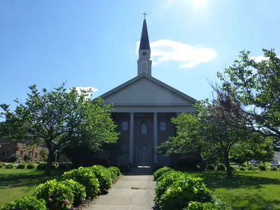 Front of the church.