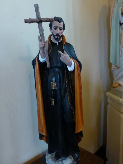 Statue of St. Ignatius, possibly from the former St. Ignatius church in Hornell.