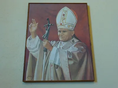 Pope John Paul II painting.