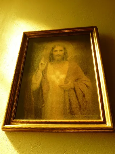 Sacred heart painting.