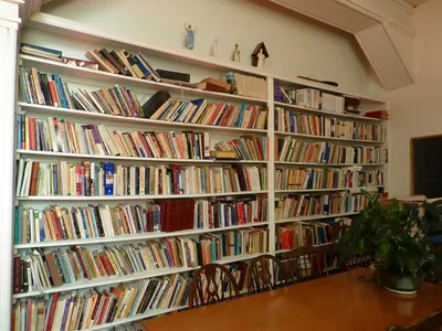 Books in parish library.