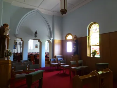 Chapel seen from front right corner.