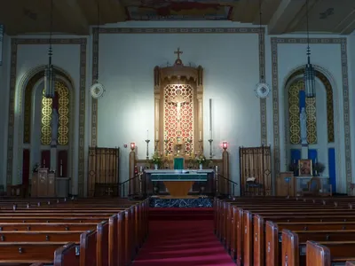 Front of the church.