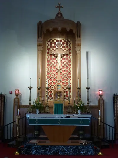High altar and modern altar.