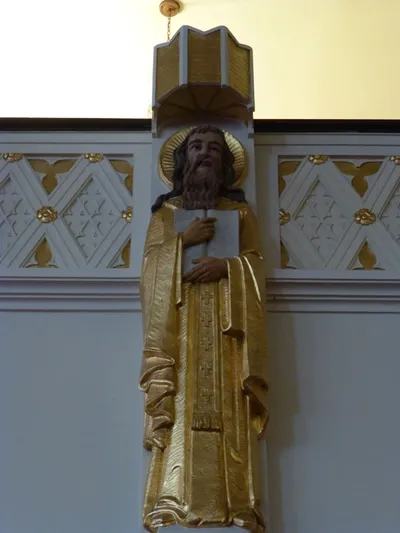 Evangelist statue.