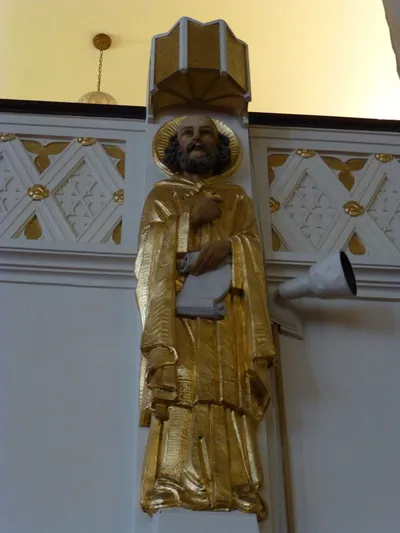 Evangelist statue.