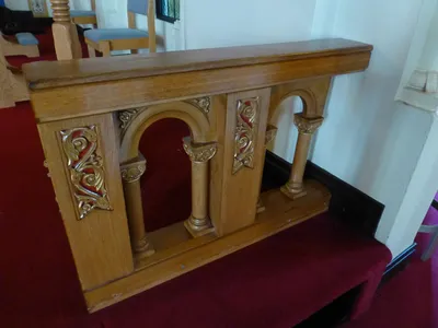 Remaining part of the altar rail.