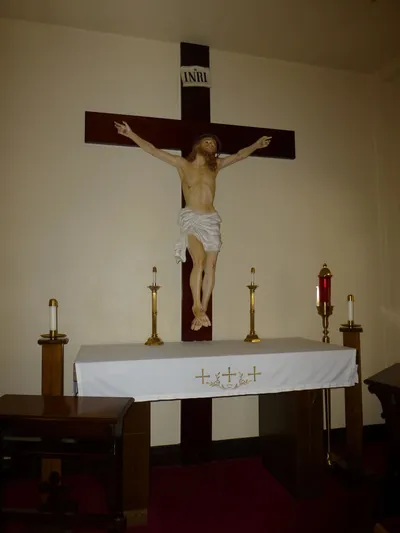 Altar and crucifix.