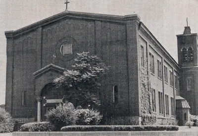 Exterior of original church, 1939. Source: Catholic Courier Golden Jubilee Edition: 1889-1939