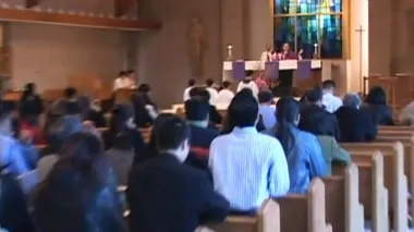 Photograph taken during a Mass at St. Anthony. Source: Unknown