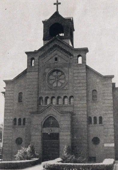Exterior of former church, 1939. Source: Catholic Courier Golden Jubilee Edition: 1889-1939