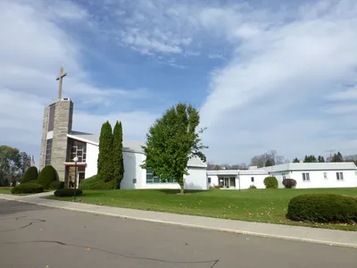 Full view of church and offices.