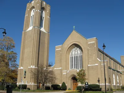 Exterior of church.