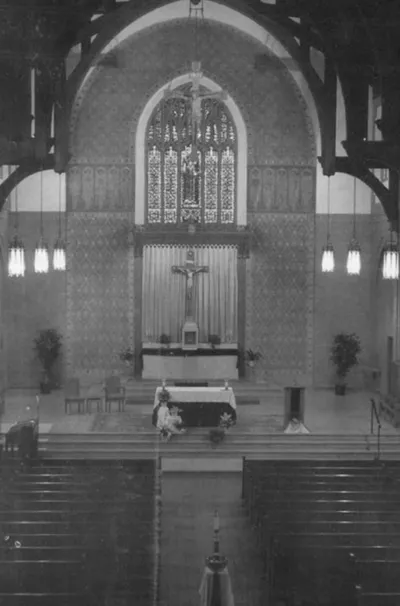 Interior of church, 1998. Source: Building an Urban Faith Community - Centennial History of St. Augustine Church, Part II