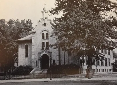 Second church/school, 1908. Source: Parish history book