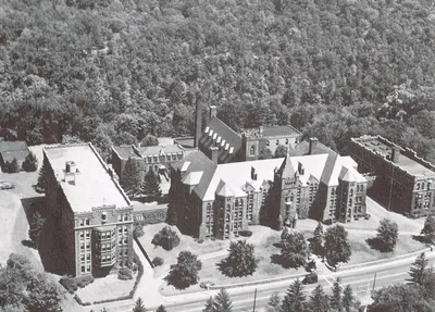 Aerial shot of seminary, 1967? Source: St. Bernard's Seminary: 1893-1968