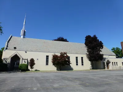 Right side of the church.