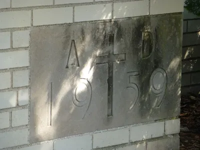 Cornerstone of church.